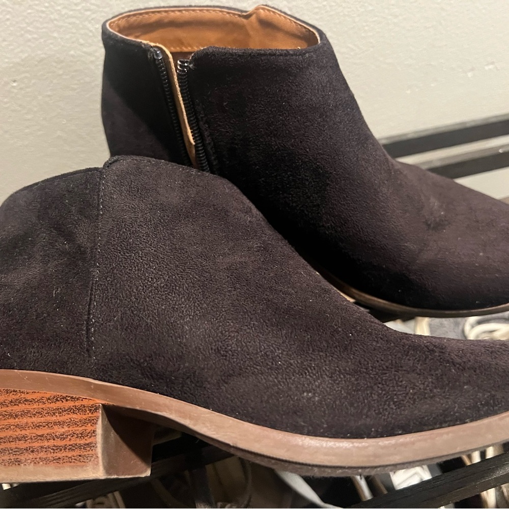 Soda Black Suede Ankle Booties